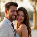 Zufriedenes Hochzeitspaar